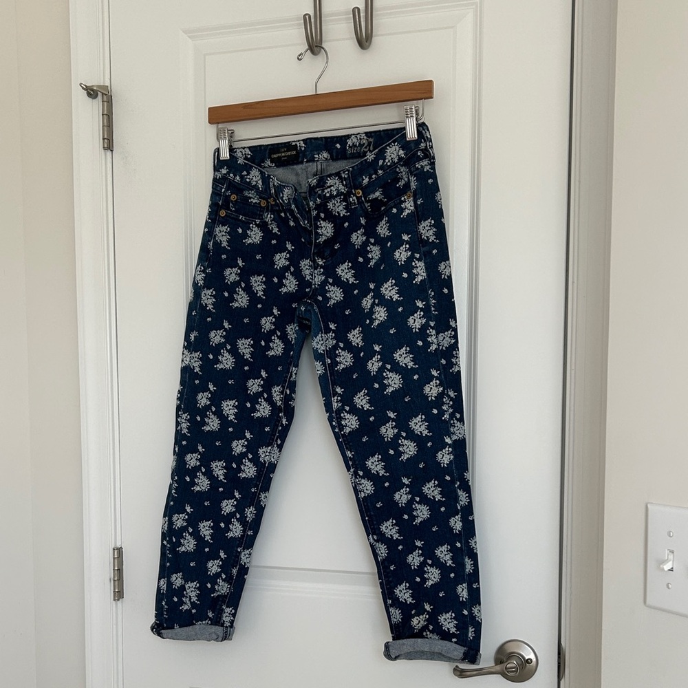J. Crew Navy Floral Print Women's Jeans
